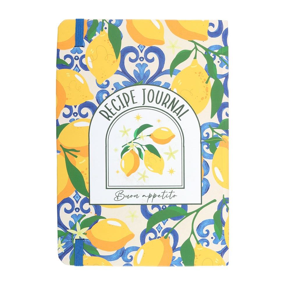 Something Different - Italian Lemon Print A5 Recipe Notebook - Multicolours